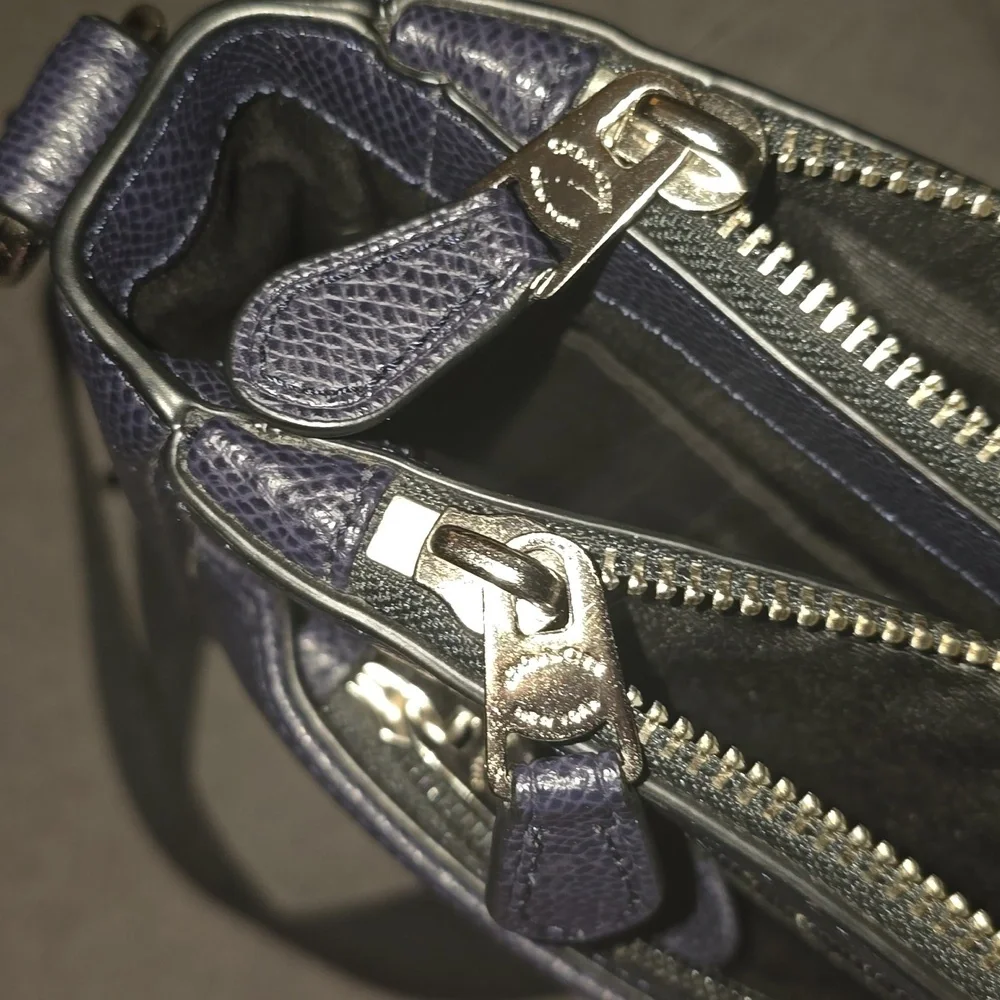 Coach Navy Blue Unisex Women's Men's Leather Bag
